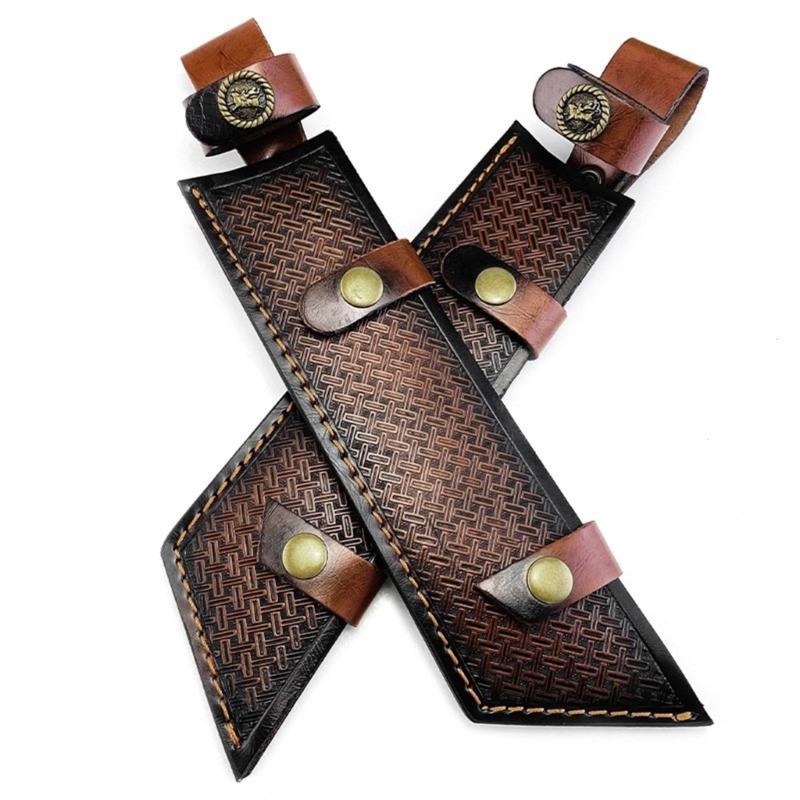 Ручная работа Кожаный чехол для резака Держатель для резаков Для компактных Нож с фиксированным лезвием Для улицы Ручная прошивка Водостойкий дизайн