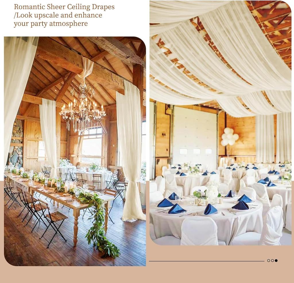 Белые потолочные шторы для арок, шифоновая занавеска для вечеринки, церемонии, сцены, свадьбы, украшения отеля, вуаль