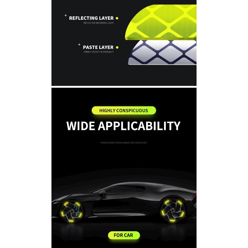 Car Wheel Hub Reflective Stickers Tire Rim Luminous Car Styling For Kia Sauer CUB CEED Cerato Forte K8 K900 Optima Picanto RIO VG Ray EV Venga