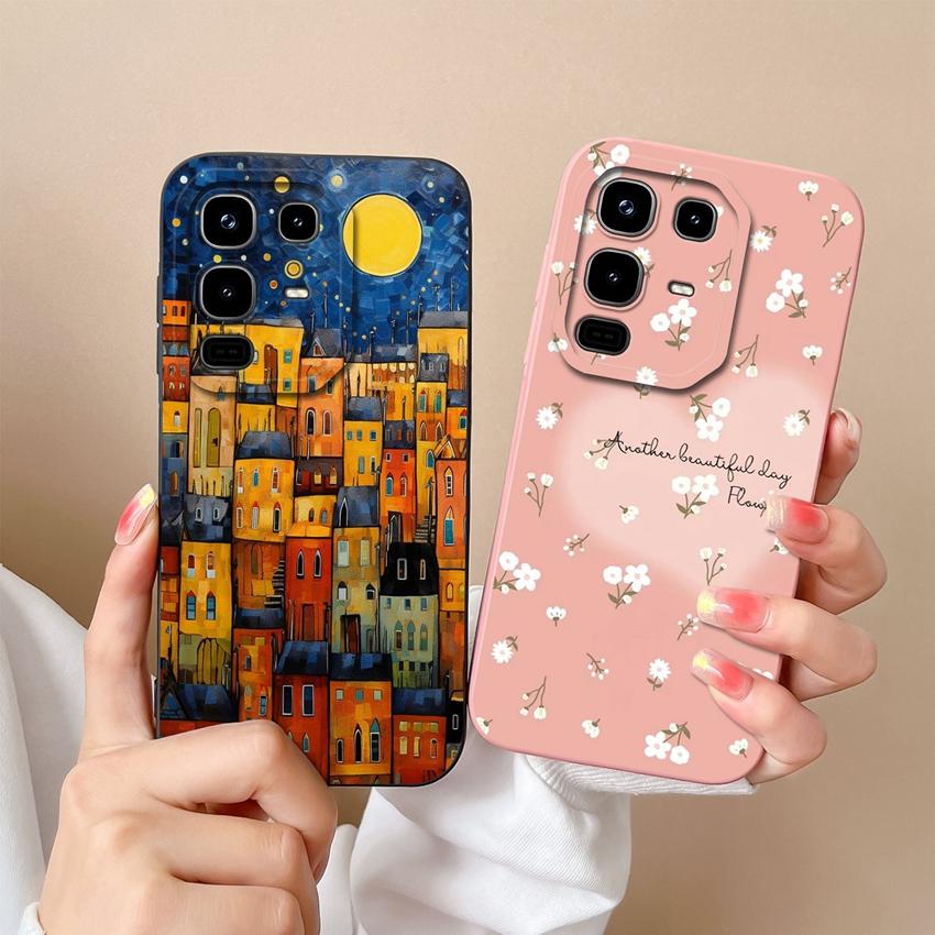 Для телефона Infinix Note 50 Pro Plus 40 50x Модный чехол с узорами «Звездное небо» и «Кот», Гладкий жидкий силикон, Высококачественный противоударный чехол для Infinix