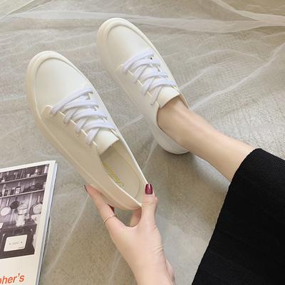 2025 новые студенческие маленькие белые туфли женские низкие литературные туфли увеличивающие высоту туфли корейская версия круглая головка повседневные спортивные туфли на шнуровке