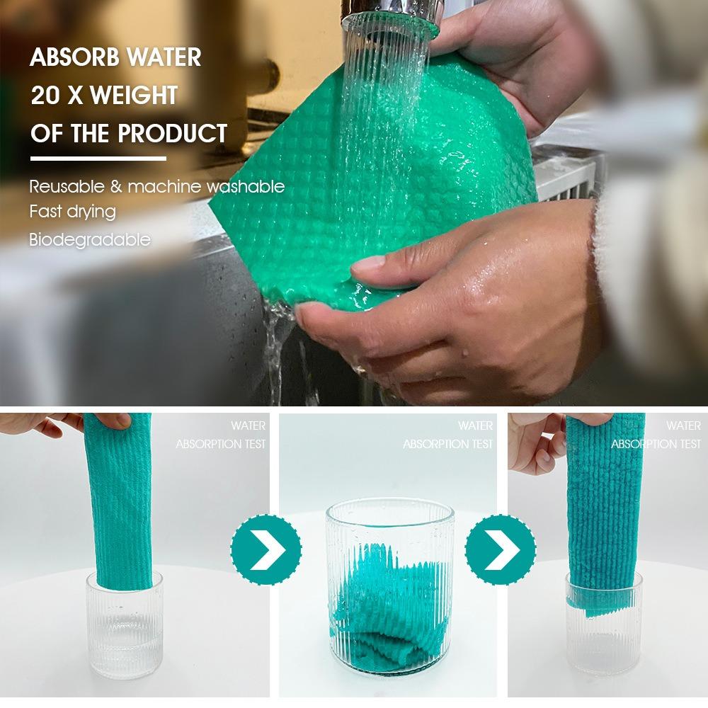 10 шт. красочные шведские полотенца для мытья посуды многоразовые тряпки для уборки гибкость целлюлозная губка ткань для кухни