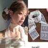 Korean High-Grade White Lace Scarf: Versatile Ribbon Tie for Elegant Style