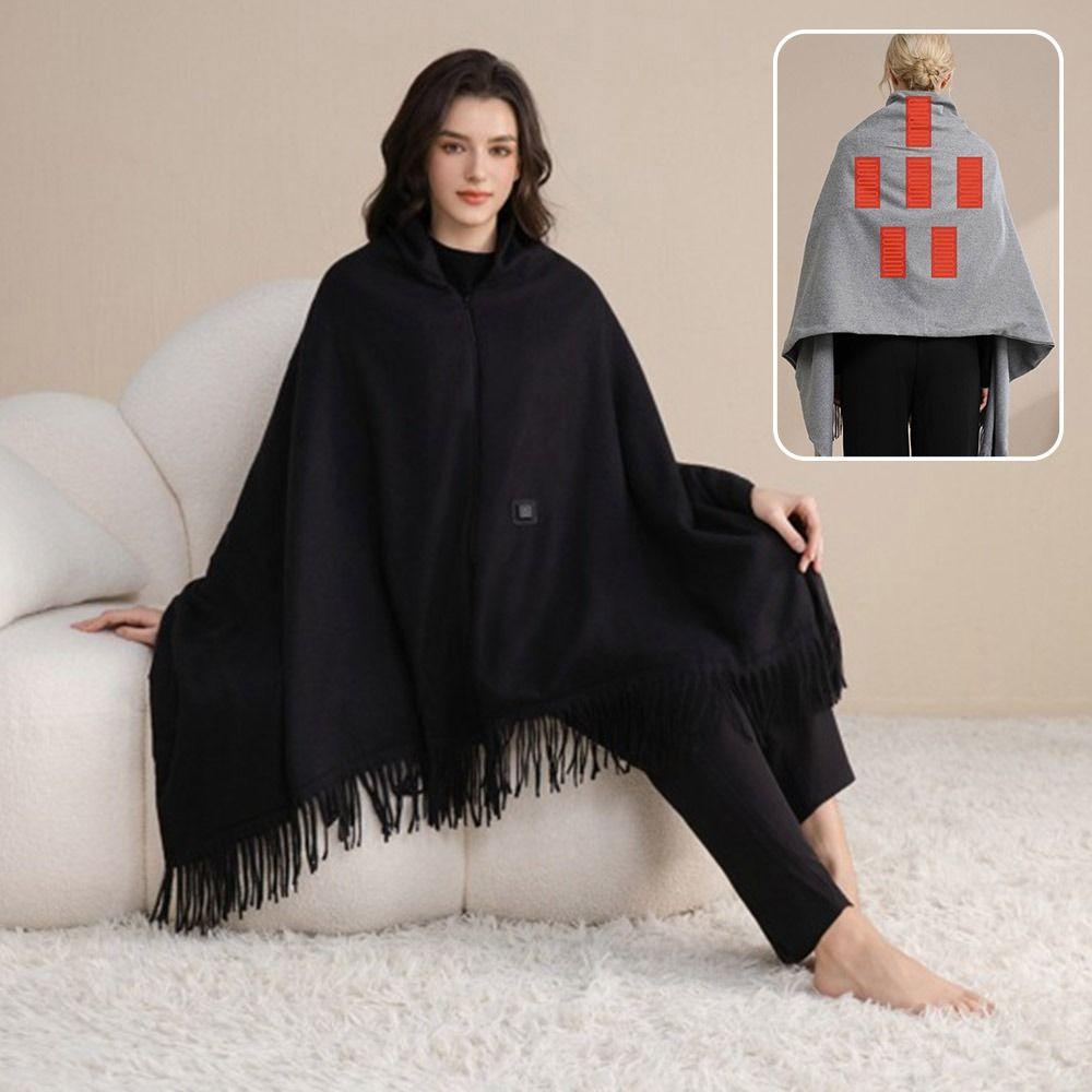 Wearable Shawl Blanket Warm Clothing Heating Lap Blanket Office Warm Shawl for Winter