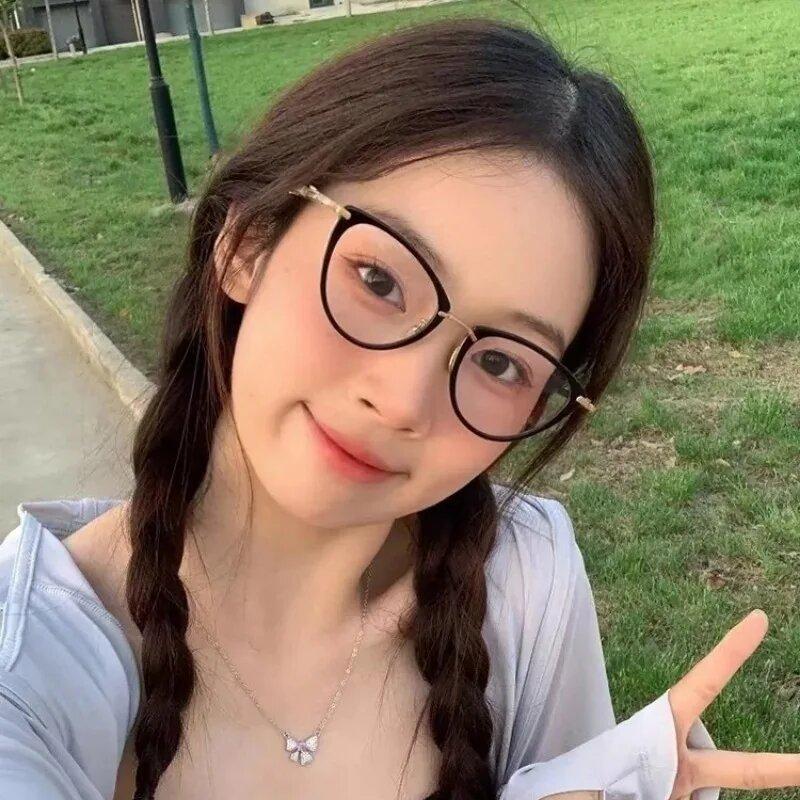 2Pcs Women Fashion Cat Eye Myopia Eyeglasses Frame Optical Vintage Prescription Glasses Frame New Arrival