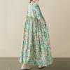 Short Sleeve Plus Size Cotton Vintage Floral New In Dresses for Women Casual Loose Long Summer Dress