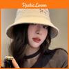 Stylish Korean Version Fishing Hat For Women With Sweet And Cute Embroidery