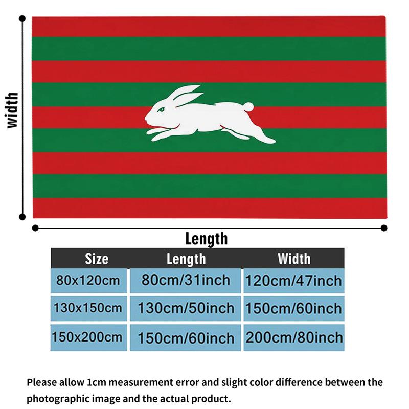 Rabbitohs Print Flannel Blanket High Quality Warm Comfortable Cover for All Seasons Perfect for Gifts Home Decor