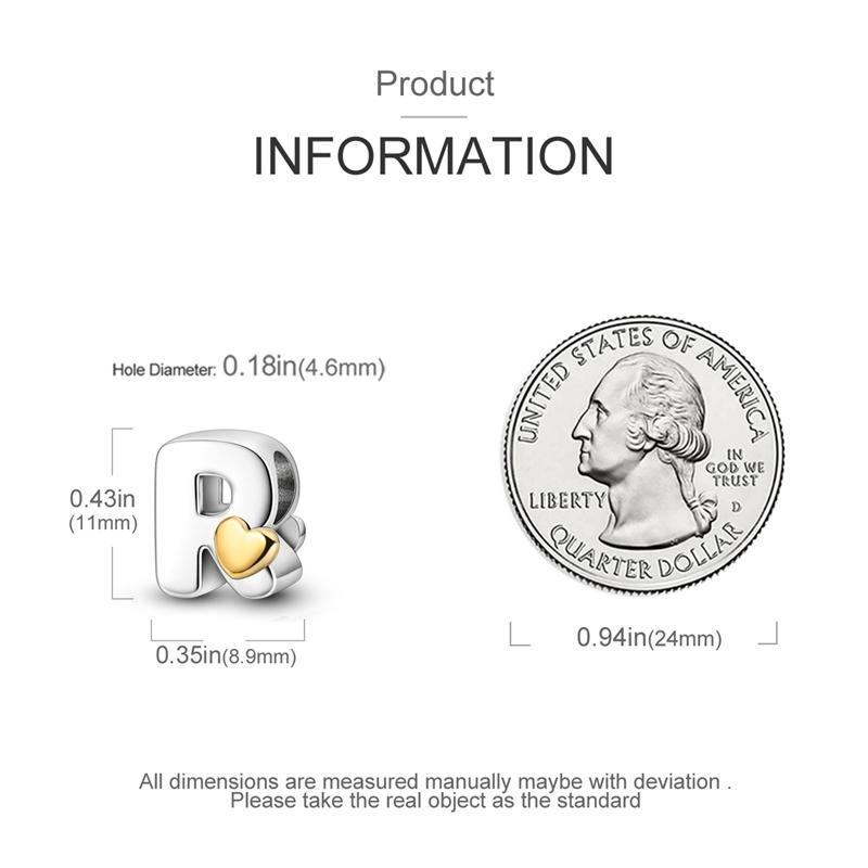 Шармы Оригинальные Сердце Серия Английский Алфавит Бусина Подходит для Браслетов Ожерелье Женский Шарм Медь Роскошь Сделай Сам Ювелирные Изделия Подарки