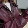 Модные кожаные куртки-бомберы женские свободные байкерские куртки-молнии с длинным рукавом Harajuku Y2k пальто 2024 осень уличная одежда Ins верхняя одежда