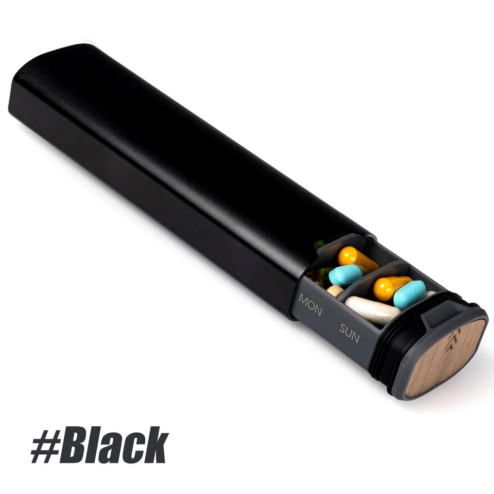 1 шт. 7-дневный еженедельный органайзер для таблеток из алюминиевого сплава и дерева, большая емкость для таблеток, витаминов и лекарств