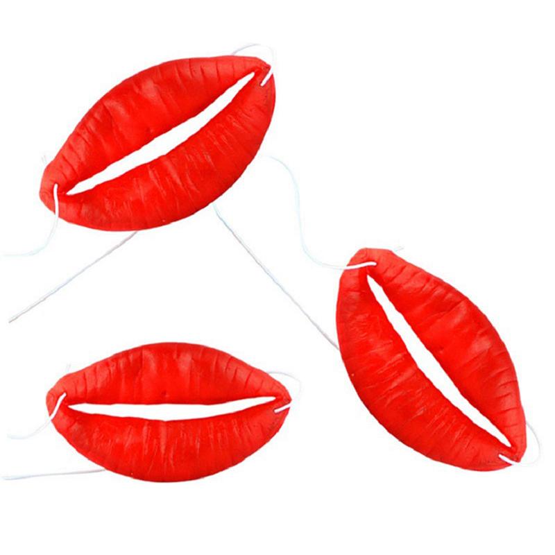 Props Jokes Sausage Red Lips Thick Big Mouth Halloween Funny Horror Latex Mask