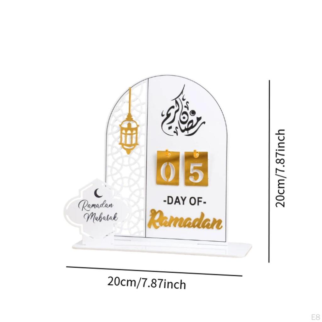 Ramadan Advent Calendar Centerpiece Sign Eid Decor for Window Mantle Bedroom