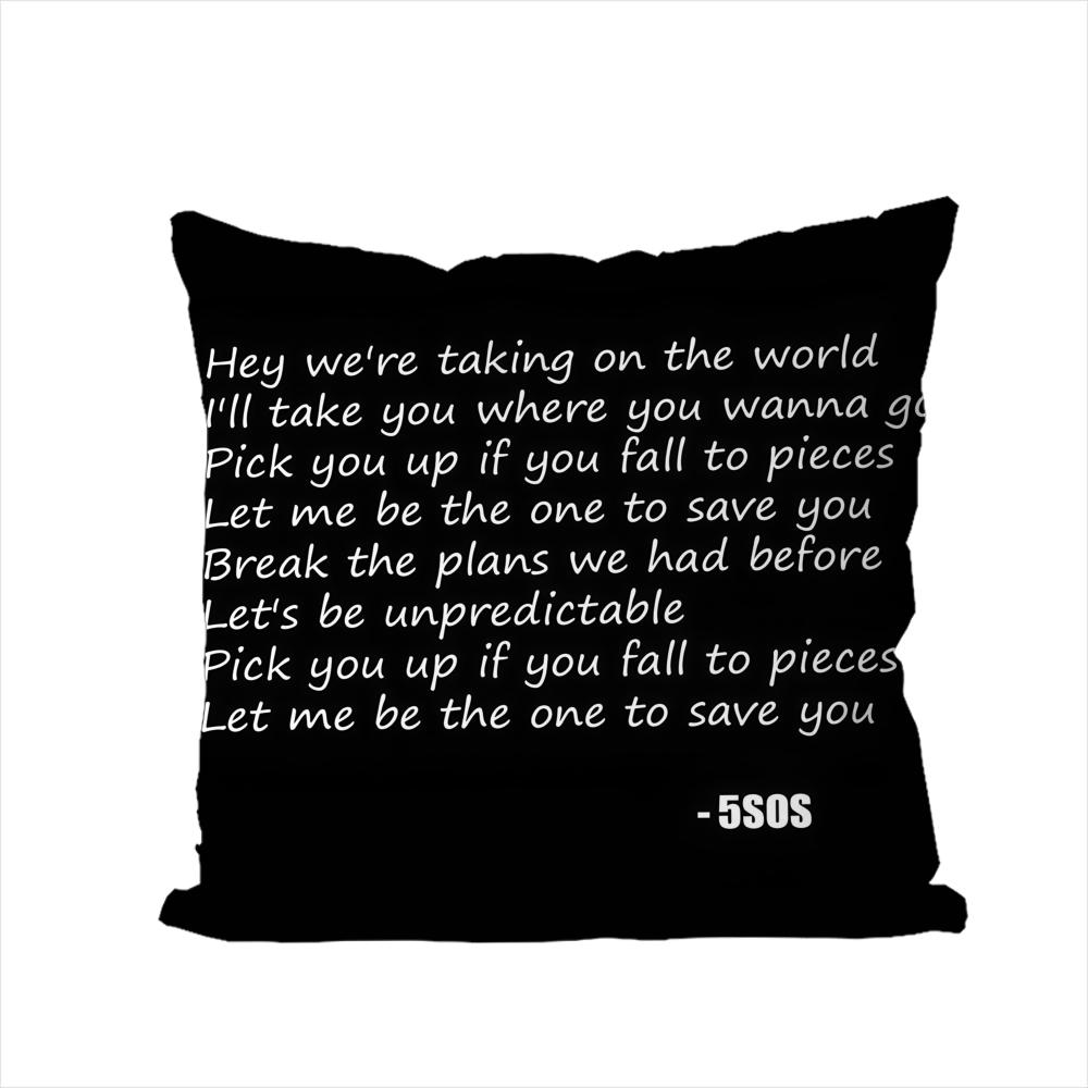 Band 5 SSeconds Of Summer Pillow Case For Car Sofa Decorative Home Doublesided Print Plush Square Throw Pillow Cushion Cover