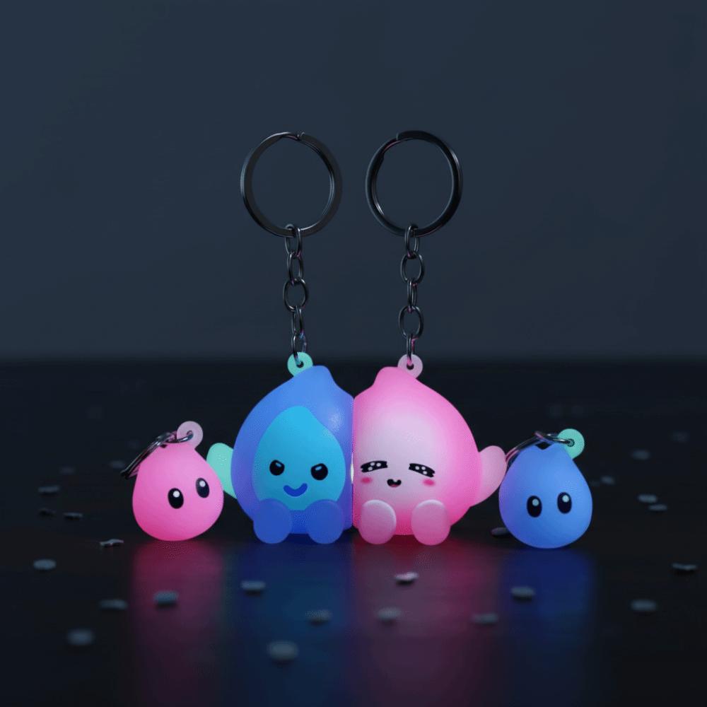 Glow-in-the-dark Keychains Hanger Luminous Couple Keyring Key Ring Rack Couple Use