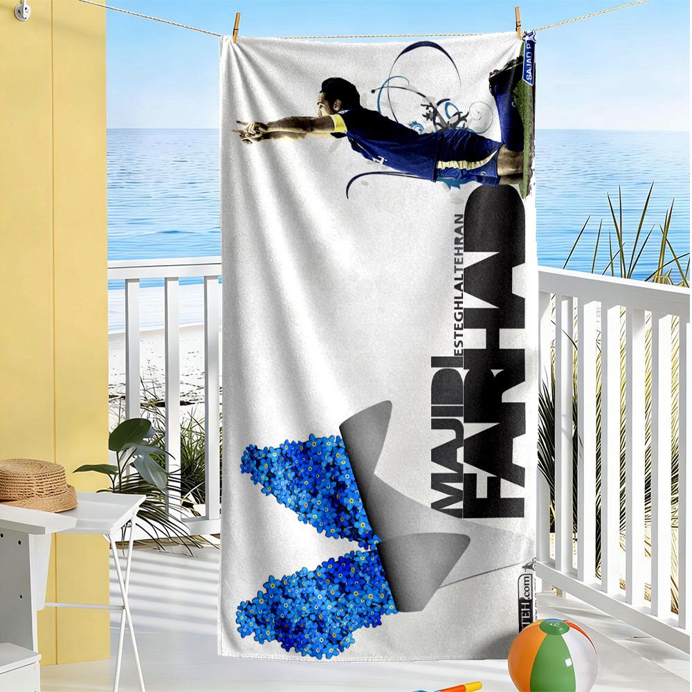 Brazilian Soccer Player Gesturing. Beach Towel Soft Durable Quick-Dry Comfortable Lightweight