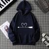 Women's Hoodie High Street Unisex Style Double Pockets Sweatshirts Outerwear Heart Print Women's Clothing Man
