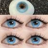 Mill Creek 2pcs Blue Contact Lenses with Grade Iris Bright 14.2mm Cosplay Anime Eyes Luminescent Body Summer Blue Yearly Use Contact Lenses