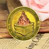 Контейнер для монет Challenge Dumpster Pattern Flame Retro Silver Color Challenge Medal Unique Office Desk