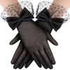 Женские кружевные перчатки, вечерние, свадебные, с бантом для девочек, короткие, для выпускного вечера, элегантный солнцезащитный аксессуар