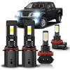 Для Nissan Frontier 2005- Комбо лампочек, 9007 Дальний/Ближний свет H11 Противотуманные фары, 6000K Белый, 800% Ярче,1:1 Идеальный размер, Штекер и
