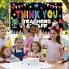 Teacher Appreciation Week Backdrop Banner Thank You Teacher And Staff Background Decoration for Teachers' Day Classroom School Office Decor