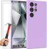 Case + Tempered Glasses - Booling - for Samsung Galaxy S24 Ultra - Soft Silicone - Purple - Shockproof