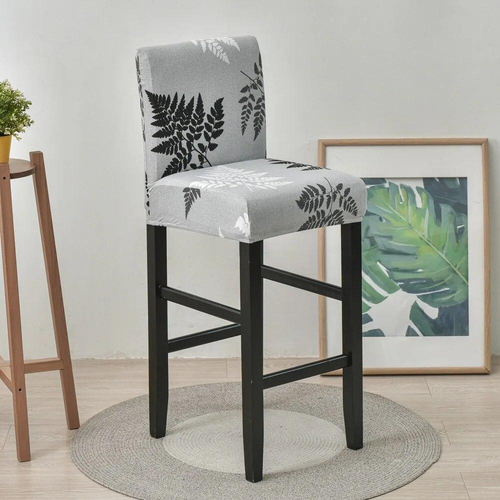 Эластичный чехол на стул для барного стула, чехол на сиденье для дома, столовой, бара, геометрический стиль, декор для ресторана, отеля, легко моющийся чехол