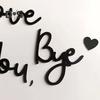 Love You Bye Wooden Sign Wall Decoration Sign Family Entryway Decor Above Door Wall Art Sign for Valentine's Gift Home Entrance Hallway