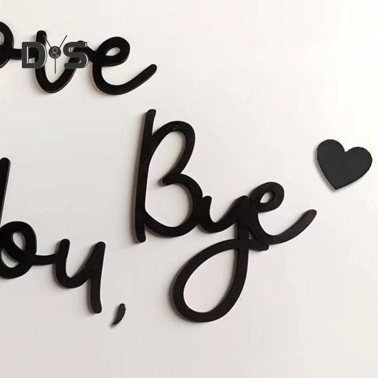 Love You Bye Wooden Sign Wall Decoration Sign Family Entryway Decor Above Door Wall Art Sign for Valentine's Gift Home Entrance Hallway