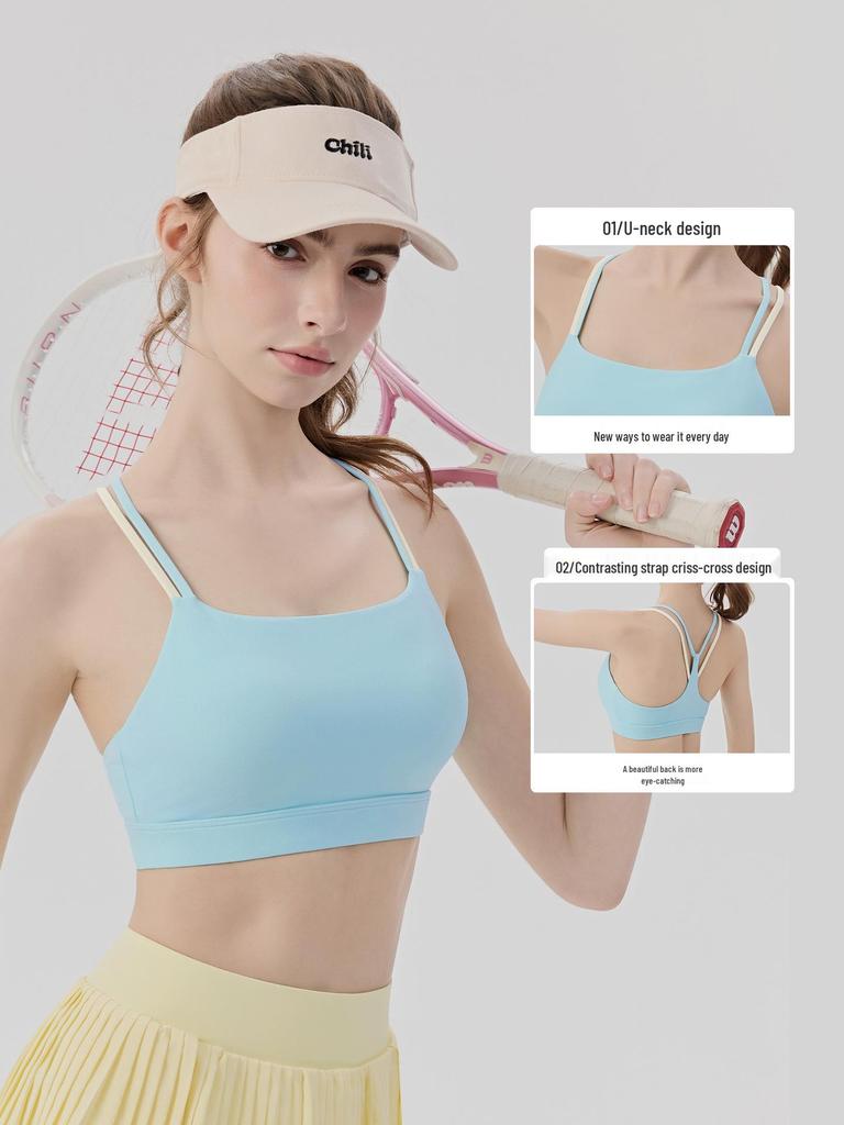 Женский спортивный бюстгальтер с влагоотводящими свойствами и мягкими лямками - Быстросохнущая майка для фитнеса, йоги, пилатеса и тенниса