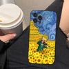 Арт чехол для телефона Винсент Ван Гог Для iphone 16 15 17 13 14 12 11 Pro Max Plus Черный корпус Чехол