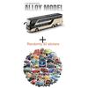 1:30 Scale Double-decker Business Bus Alloy Model Toy Car Sound Light Pull Back 5 Doors Opened Simulation Vehicle Models Toys
