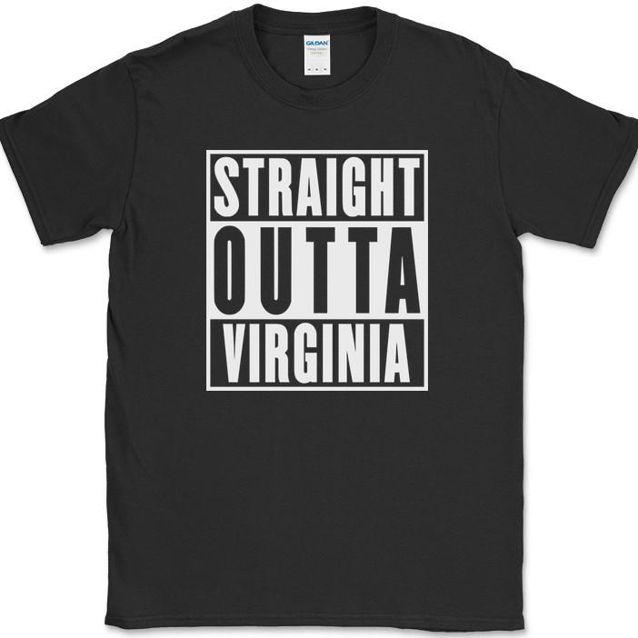Straight Outta Virginia T-Shirt Funny State Pride Humor Gift Text Tee