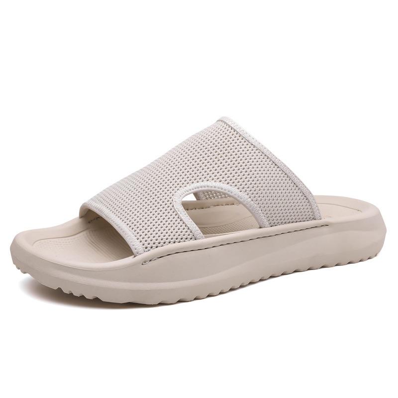 Сетчатые тапочки мужские летние новые мужские на платформе повседневные пляжные сандалии тренд односложные шлепанцы