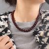 Light Luxury Agate Choker Vermilion Red Beaded Clavicular Chain Wedding