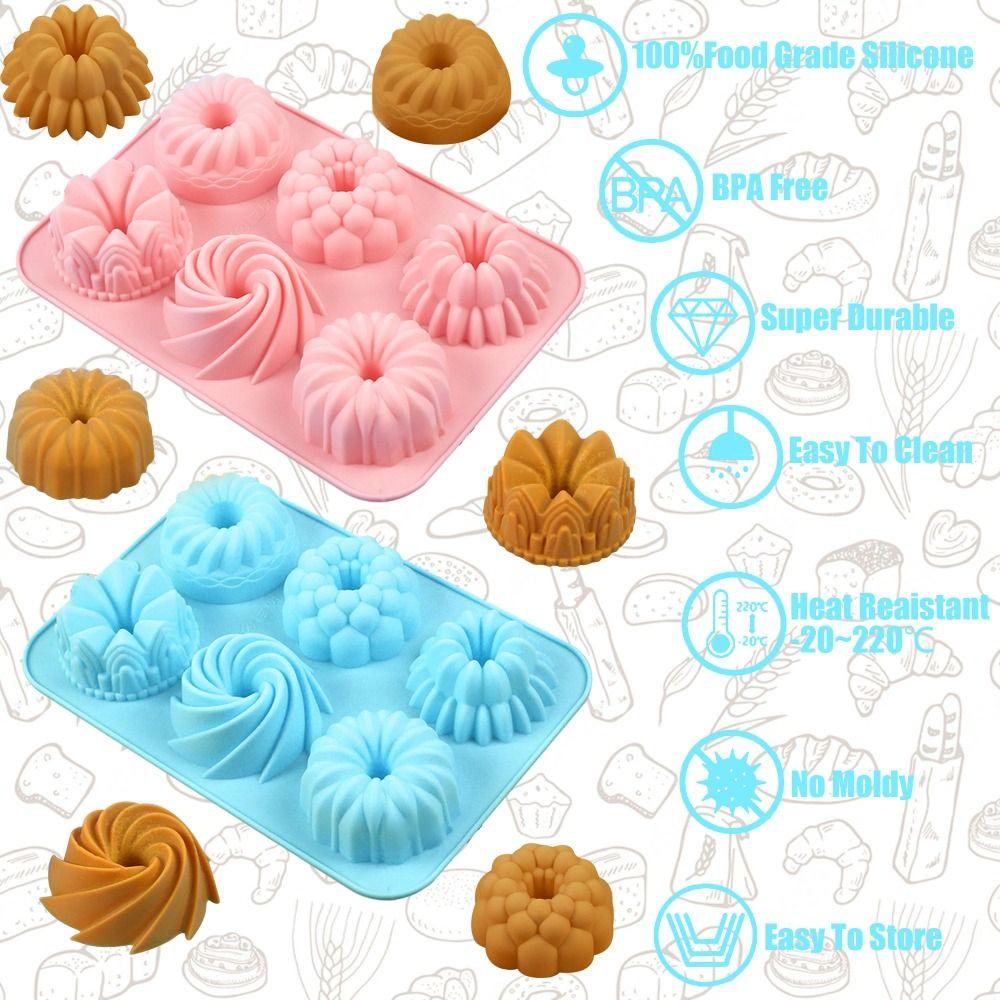6-Cavity Mini Cake Pans Silicone Donut Baking Molds New Chocolate Mold  for Gummy Making