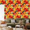 Ink Red, Peach and Gold Wallpaper 50x1000
