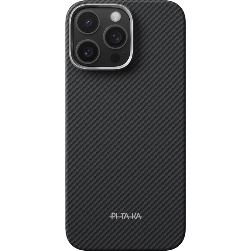 PITAKA Full Coverage Camera Button Case for Apple iPhone 16 Pro Max MagSafe Magnetic Kevlar Aramid Ultra-Thin Protective Cover Black Gray