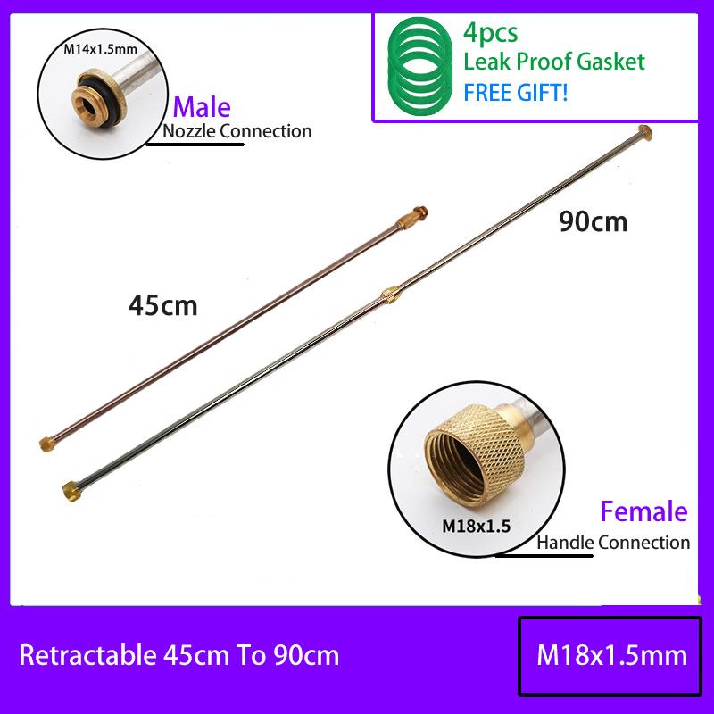 Stainless Steel Telescopic Spraying Rod 0.5-1m Copper Joint For Electric Hand Sprayer Outdoor Garden Spraying Accessories