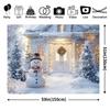 Двумерный Рождественский Зимний Фон Снеговик Снежный Дом Праздничный Фотофон
