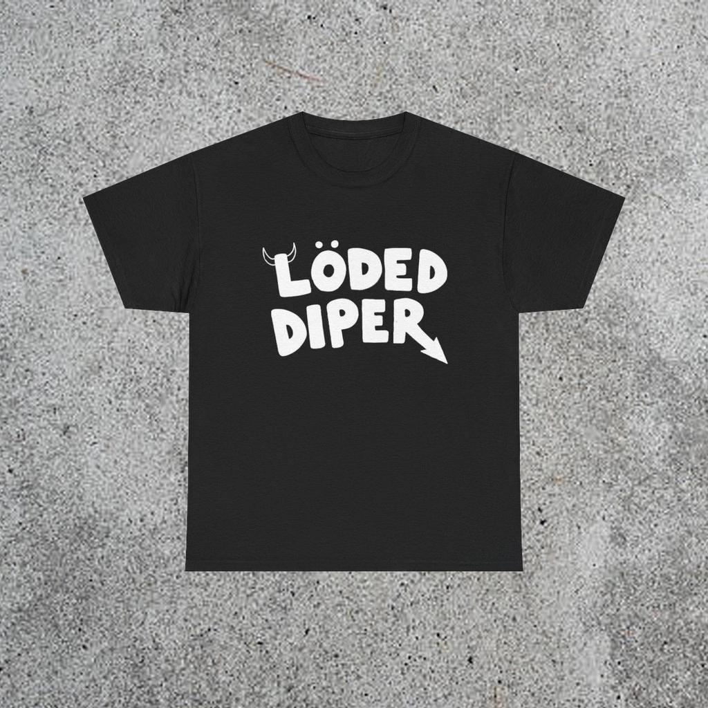 'Loded Diper' Хлопковая футболка с графическим принтом, плотный хлопок