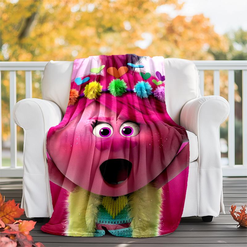 Trolls Theme Printed Blanket - Perfect for Couch, Bed, Travel & Outdoor Use | Machine Washable, Cozy & Durable.