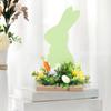 3 шт. Зеленый кролик Пасхальный декор Пасхальный деревянный кролик Украшение для стола Ремесло Украшение для вечеринки Товары для дома Гостиная