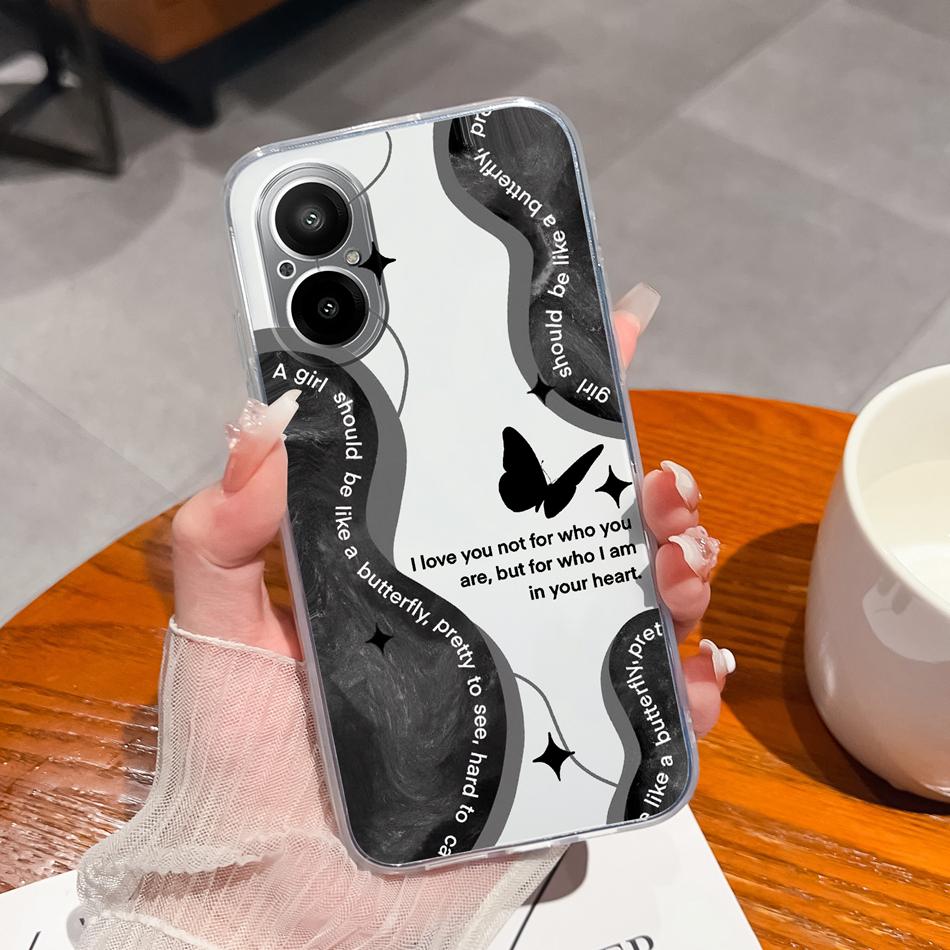 Прозрачный чехол для Realme C67 4G, чернильная живопись, мягкий ТПУ, тонкий силиконовый, противоударный задний чехол для OPPO Realme C 67, защитный чехол