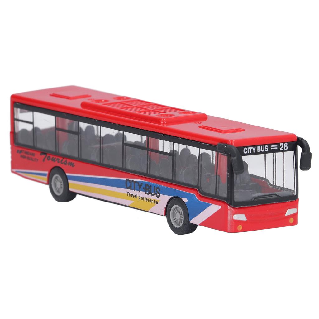 Bus Model Toy Alloy Red Lifelike Vivid Small Portable Bus Model Bus Car Ornament Gift for Above 3