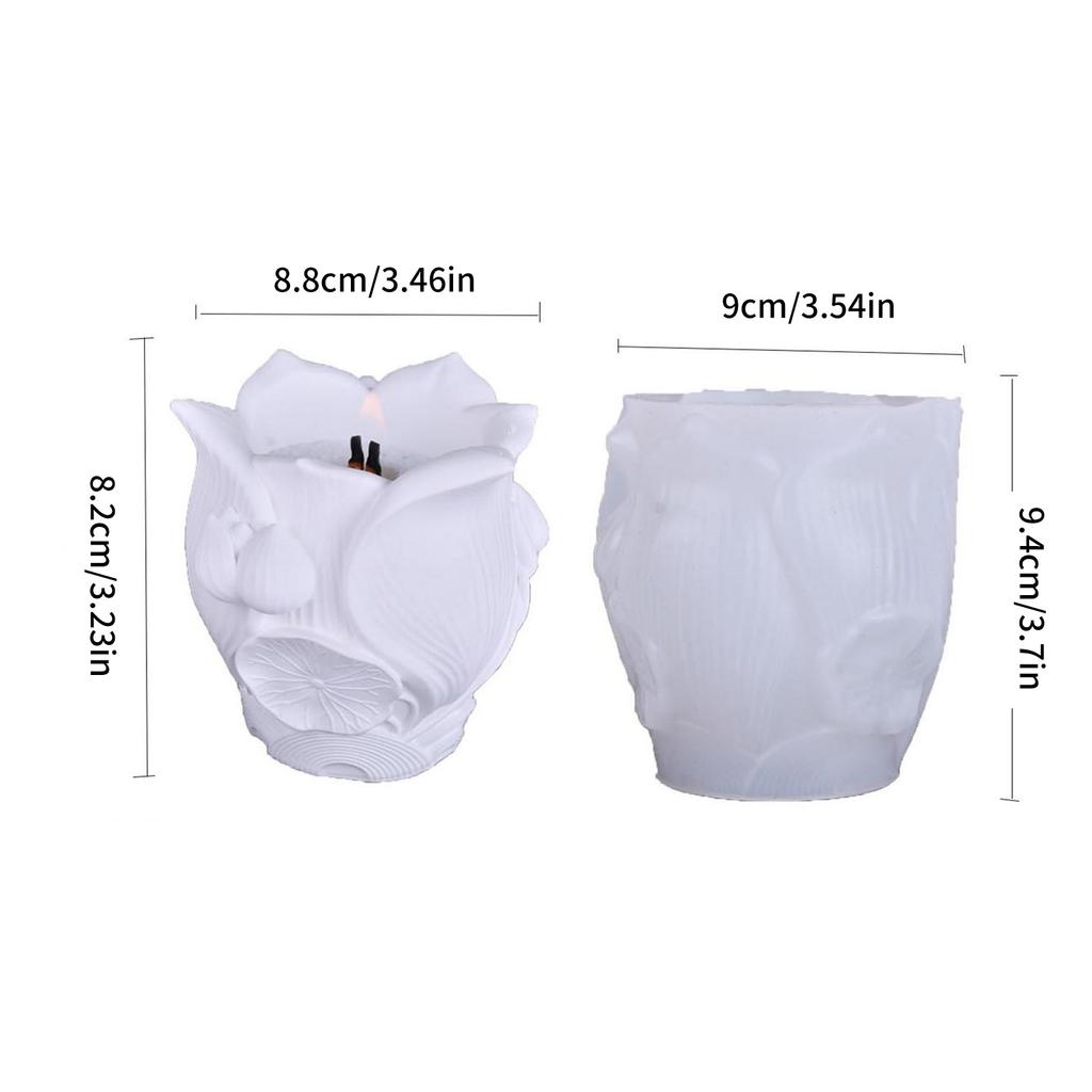 Форма для силиконовых лотосов для DIY изделий из смолы и цемента и домашних украшений, декоративная форма для подсвечника
