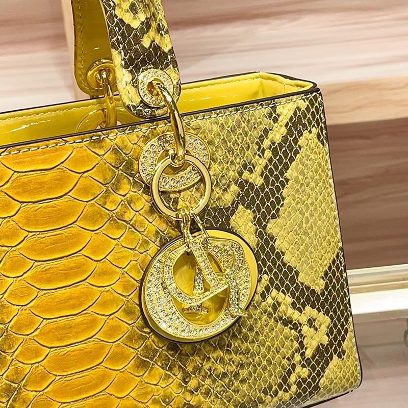 Genuine Python Print Leather Women's Shoulder Bag - 2025 Crossbody Fashion Handbag