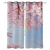 Pink Cherry Blossoms Blackout Curtains For Living Room Window Curtains For Bedroom Kitchen Curtains Drapes Blinds