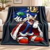 Sonic blanket Flannel Blanket Soft Cozy Plush Throw for Sofa Bed Lightweight Home Decoration Outdoor camping